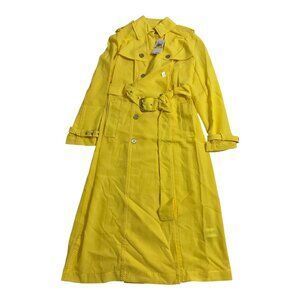 Michael Kors Yellow Lightweight Trench Coat Womens Size M NWT $295 MSRP